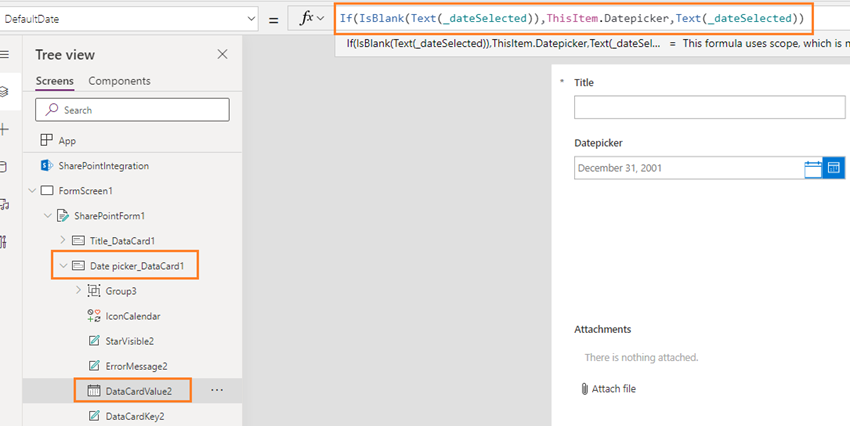 Create a custom date picker in SharePoint List forms using Power Apps